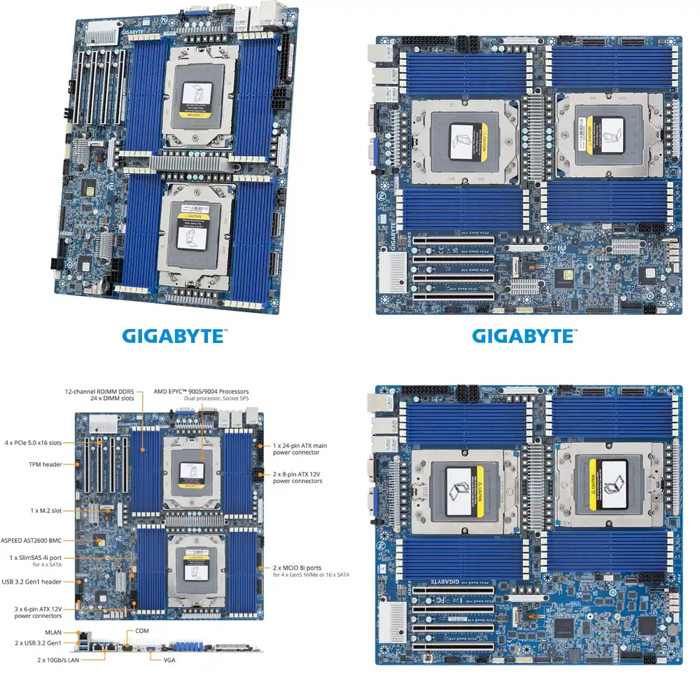 Ddr5 Memory - MZ73-LM2 สำหรับ EPYC 9005 9004 เมนบอร์ดเซิร์ฟเวอร์